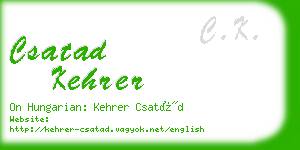 csatad kehrer business card